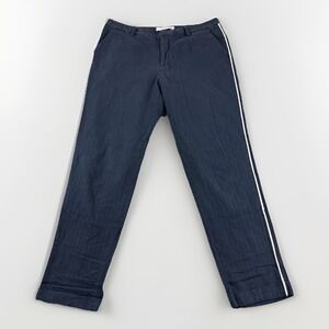 Scotch Soda Chino Pants Mens 33x27 Blue Striped Linen Blend Slacks Preppy Casual
